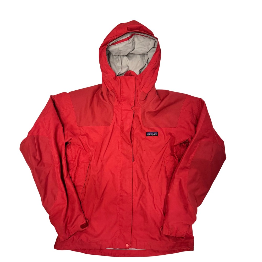 Patagonia Storm Jacket Womens Medium Red Hooded Rain Shell